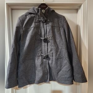 Merona Duffle Coat. Full Zip and Toggle Closure with Hood and Patch Pockets.